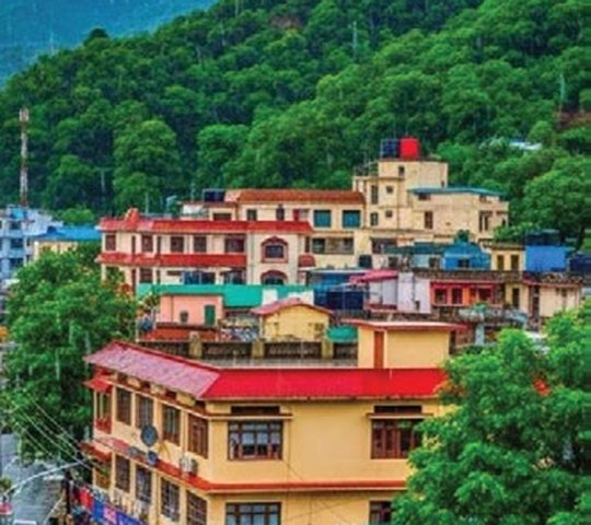 Multi-storey buildings in an Uttarakhand town