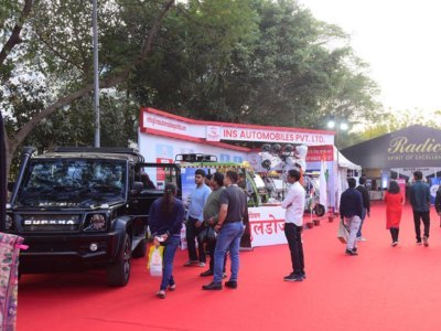 SUV on display at a trade expo