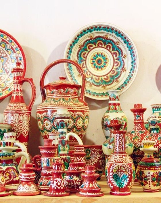 Hand-painted pottery and home decor pieces